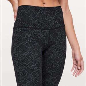 lululemon athletica Black Lace Pattern Leggings